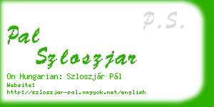 pal szloszjar business card